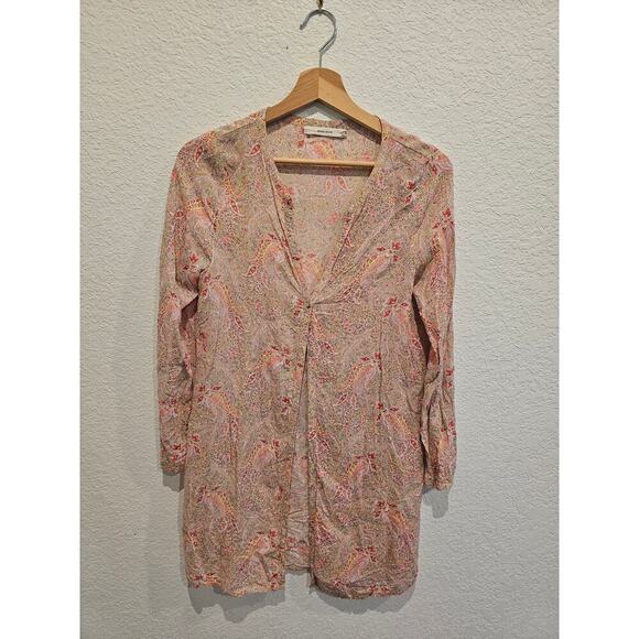 Women's secret floral pink print button down blouse sz small - Picture 1 of 3